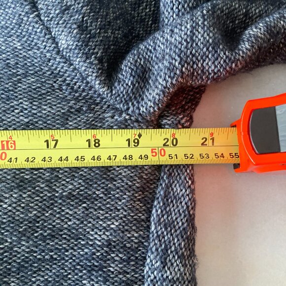 Lucky Brand knit open cardigan sweater, navy blue / heathered blue marine - Picture 8 of 10